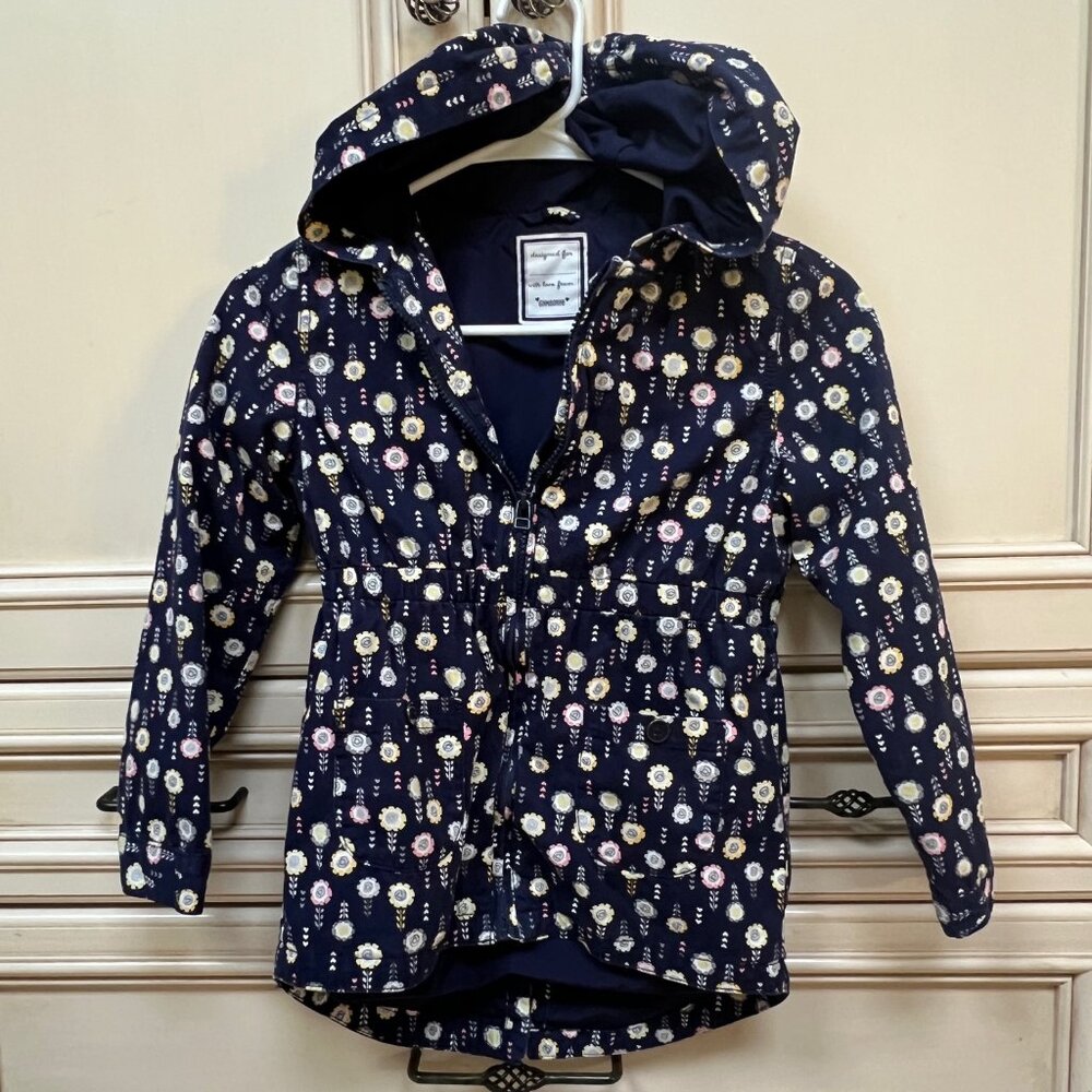 Gymboree Size 7-8 girls navy with flowers jacket